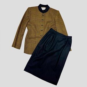 Vintage Tweed le Suit Blazer and Skirt Set 2pc Size 6 Women’s Wool